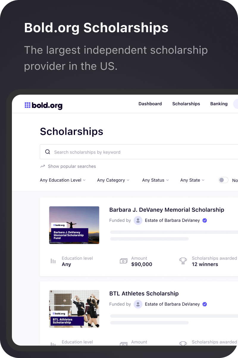 bold.org scholarships
