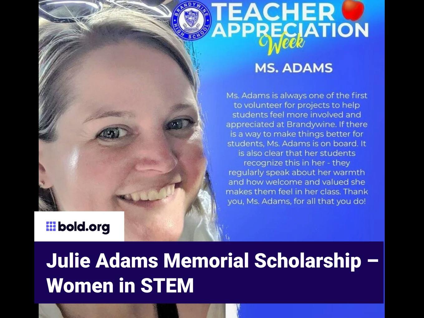 Julie Adams Memorial Scholarship – Women in STEM