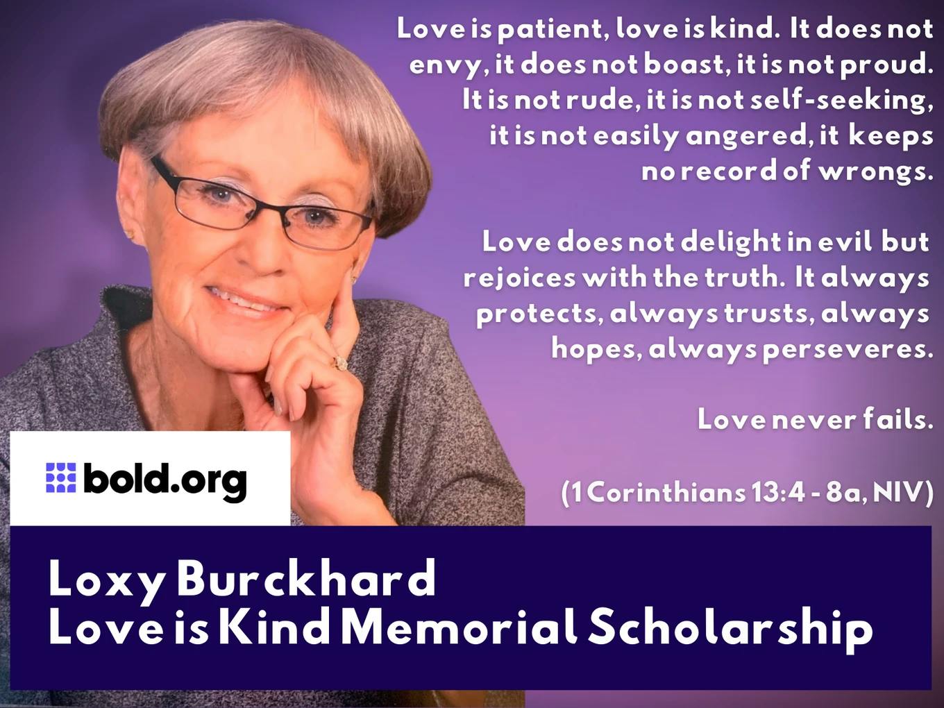 Loxy Burckhard Love is Kind Memorial Scholarship