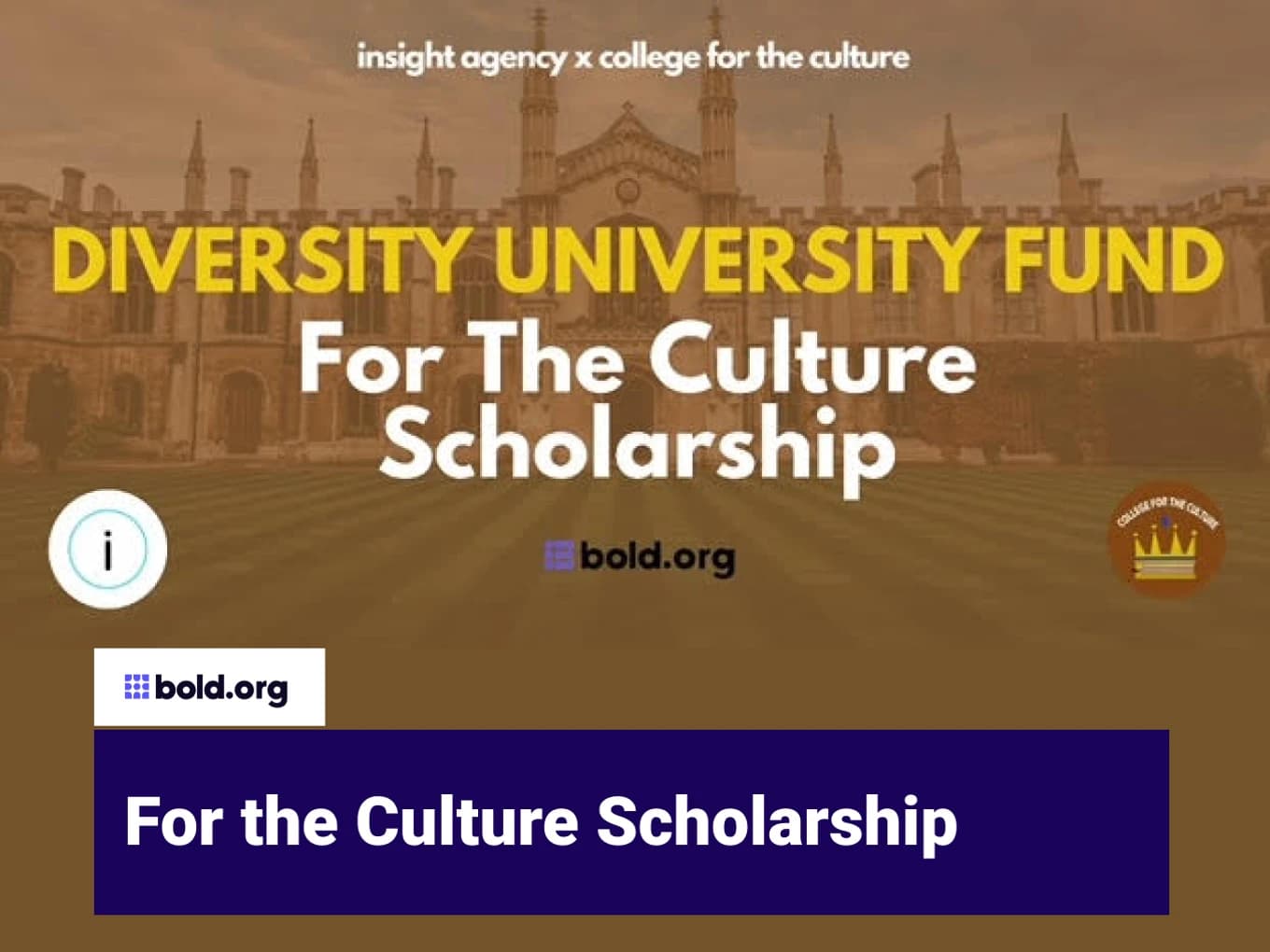 For the Culture Scholarship