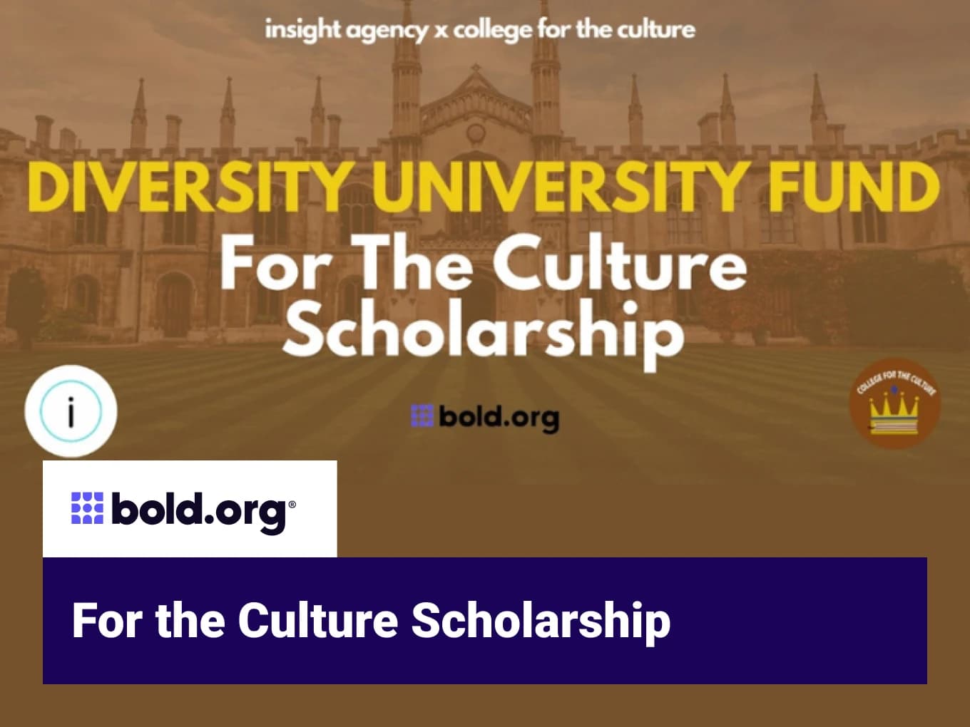 For the Culture Scholarship
