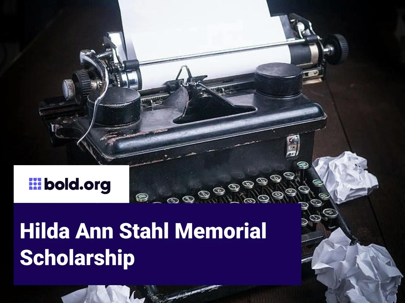 Hilda Ann Stahl Memorial Scholarship