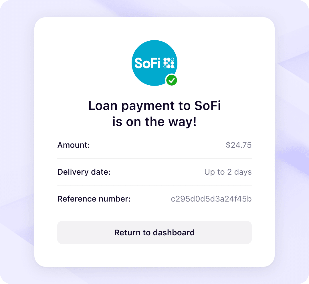 Redeem points toward student loan payments