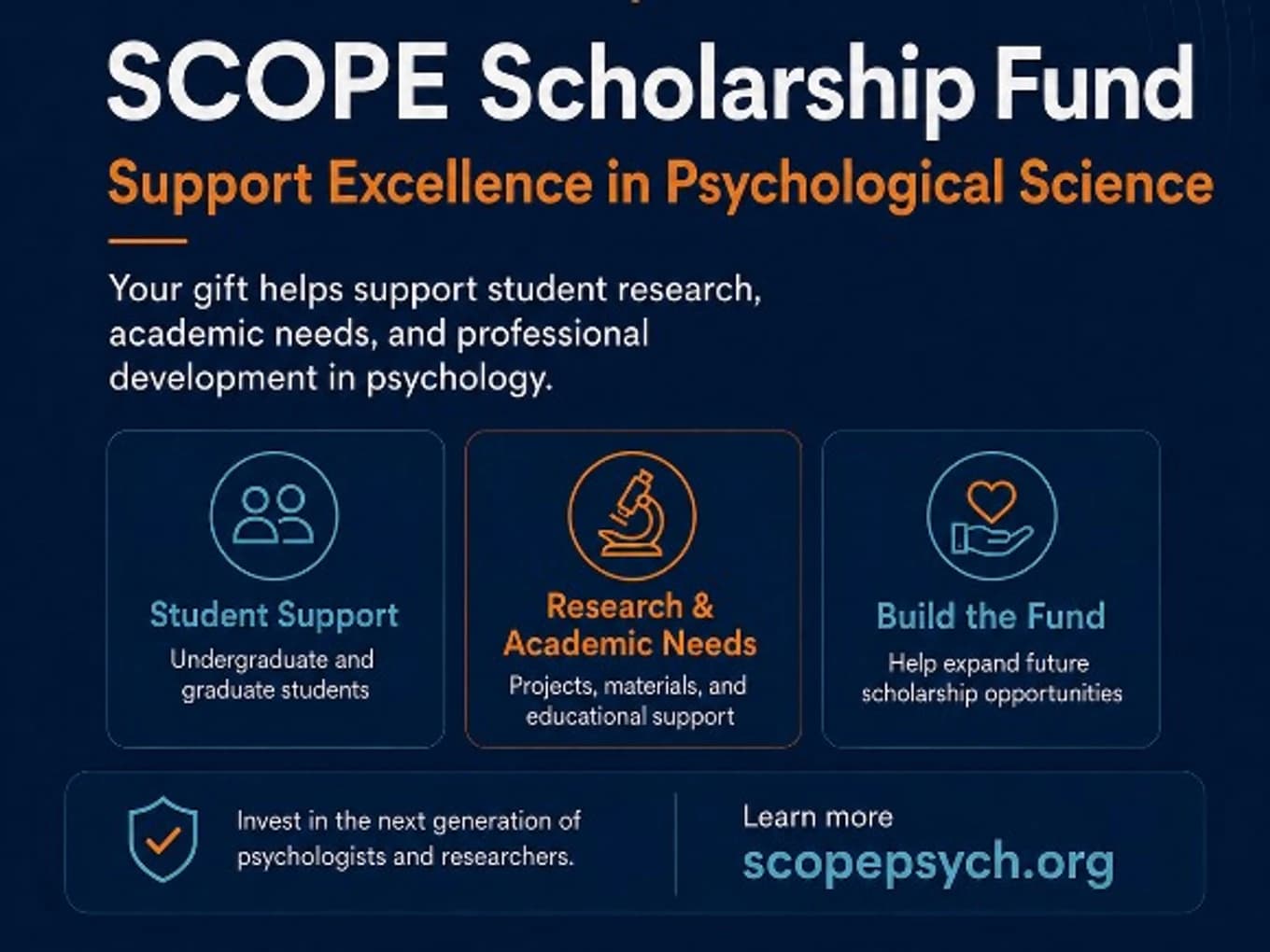 SCOPE Scholarship for Excellence in Psychological Science