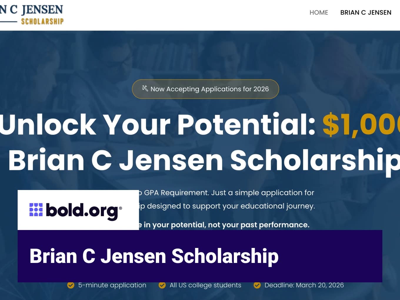 Brian C Jensen Scholarship