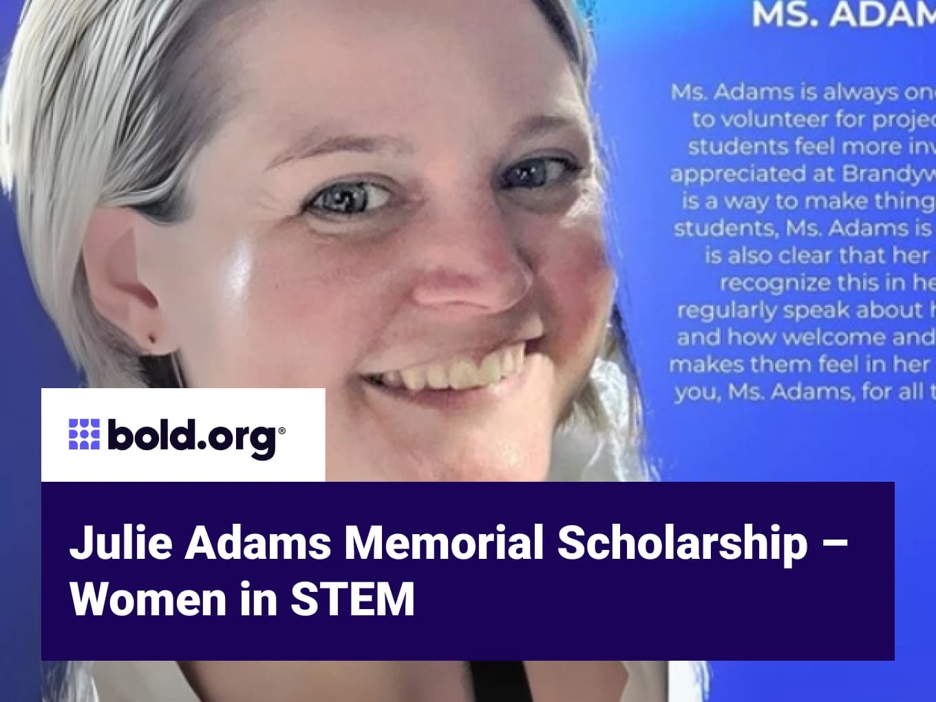 Julie Adams Memorial Scholarship – Women in STEM