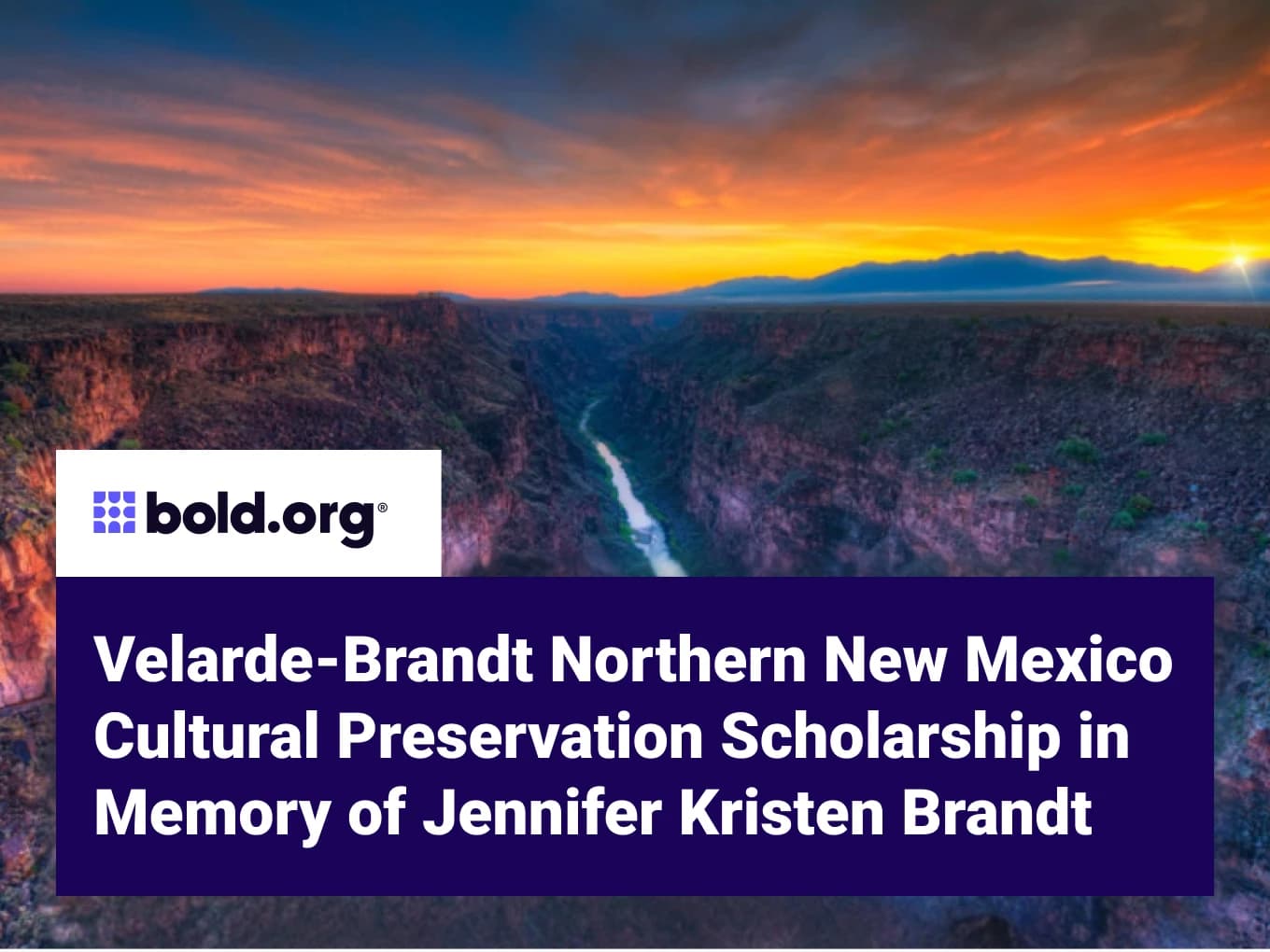 Velarde-Brandt Northern New Mexico Cultural Preservation Scholarship in Memory of Jennifer Kristen Brandt